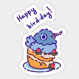 Happy bird-day pigeon Sticker